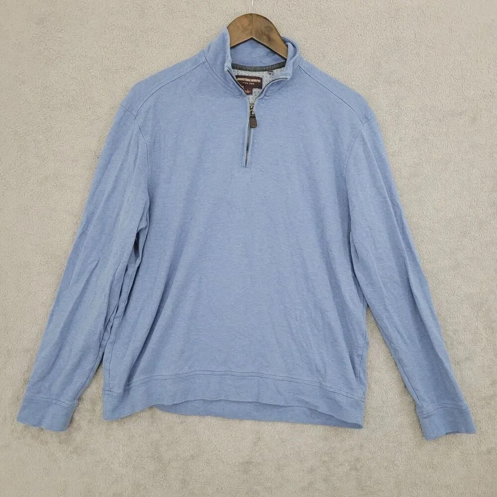 Johnston & Murphy 1/4 Zip Men's Pullover Sweatshirt Polo Long Sleeve L 19CT